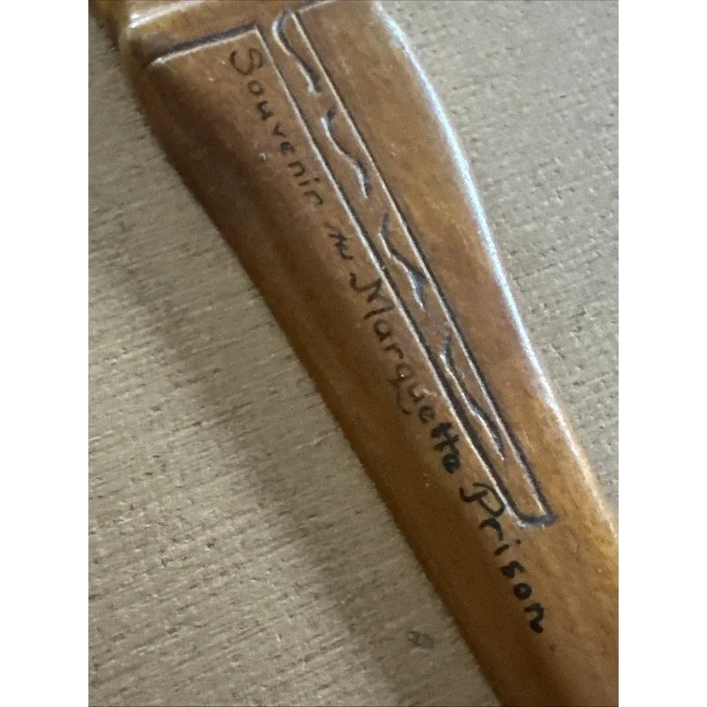 Wooden Hand Carved Letter Opener Indian Chief 
